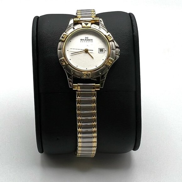 Skagen Vintage Ladies Gold and Silver Watch Working